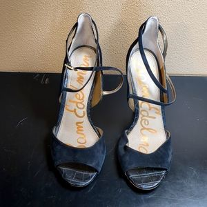 Sam Edelman Audrey Black Suede Heels Size 9 M